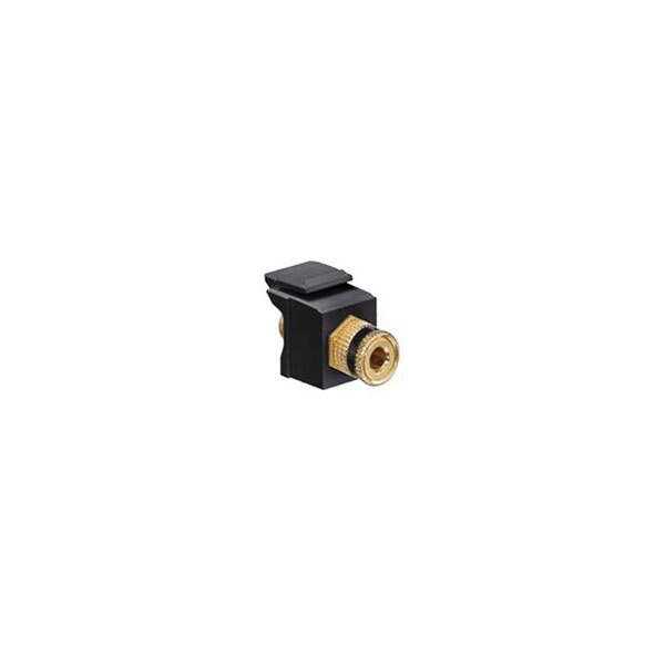 Leviton Coaxial connectors COUPLER BINDING POST BLACK STRIPE BLACK